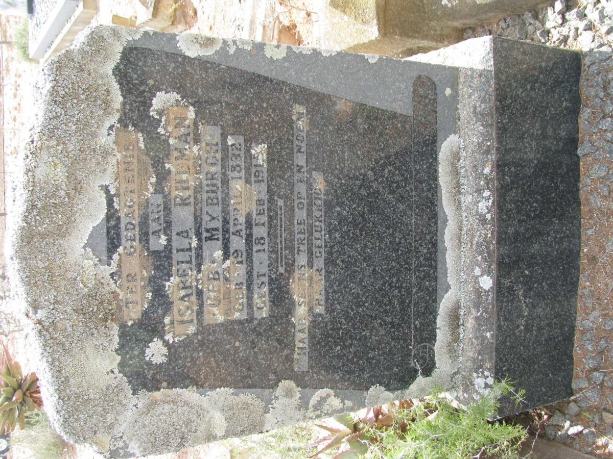 RUDMAN Isabella nee MYBURGH 1832-1915?