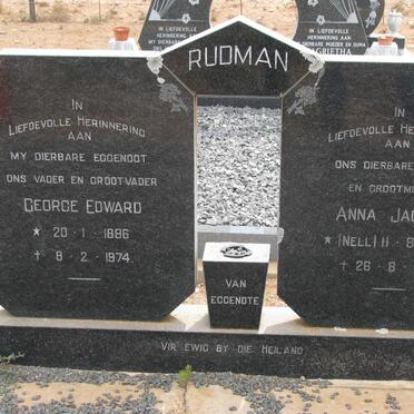 RUDMAN George Edward 1896-1974 &amp; Anna Jacoba NELL 1898-1987