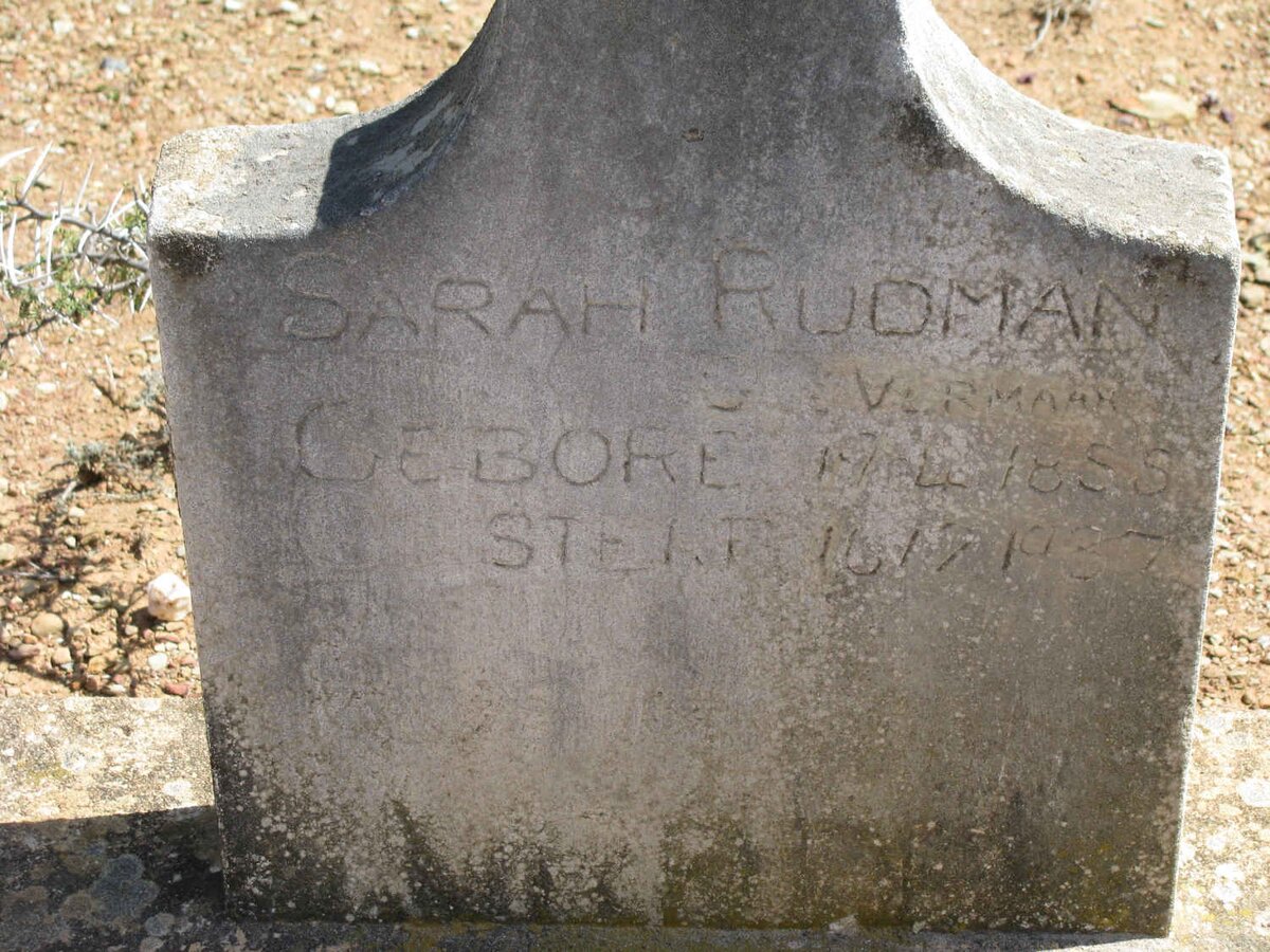 RUDMAN Sarah nee VERMAAK 1855-1937
