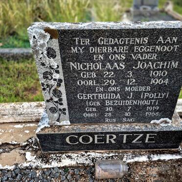 COERTZE Nicholaas Joachim 1910-1964 & Gertruida J. BEZUIDENHOUT 1919-1968