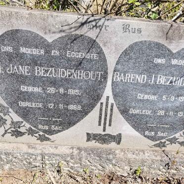 BEZUIDENHOUT Barend J. 1919-1978 &amp; H. Jane 1915-1969