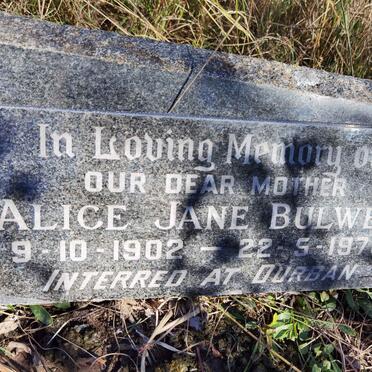 BULWER Alice Jane 1902-1978