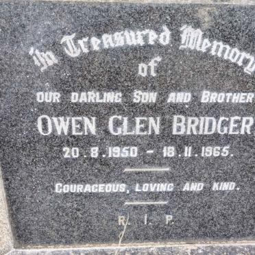BRIDGER Owen Glen 1950-1965