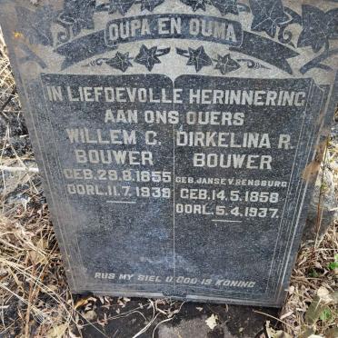 BOUWER Willem C. 1855-1939 &amp; Dirkelina R. JANSE VAN RENSBURG 1858-1937