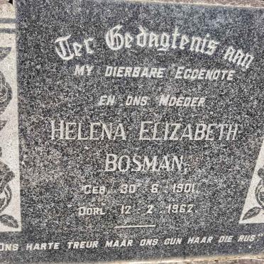 BOSMAN Helena Elizabeth 1901-1962