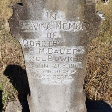 BAUER Dorothy M. nee BOWKER 1904-1936