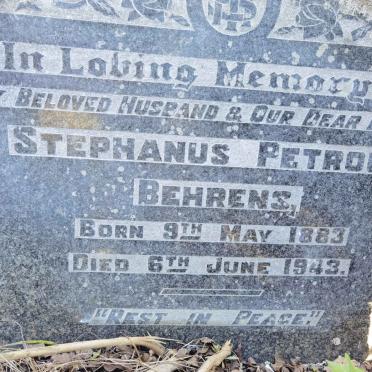 BEHRENS Stephanus Petrous 1883-1943