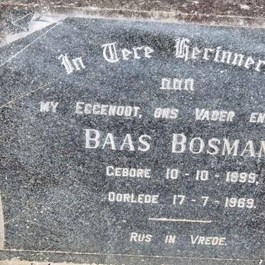 BOSMAN Baas 1899-1969