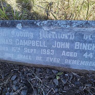 BINCKES Thomas Campbell John -1953