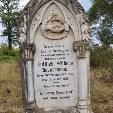 BECKERMANN Gottlieb Wilhelm 1867-1926 &amp; Wilhelmiene Frederika 1872-1963