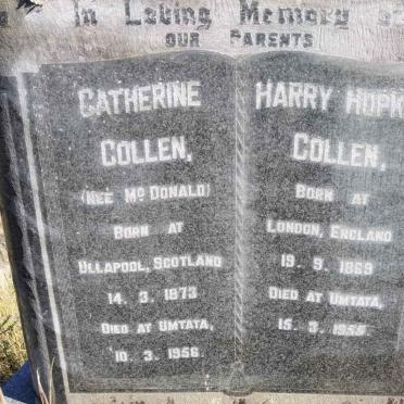 COLLEN Harry Hopkin 1869-1955 &amp; Catherine McDONALD 1873-1956