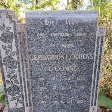 CONING Gerhardus Lourens, de 1923-1951