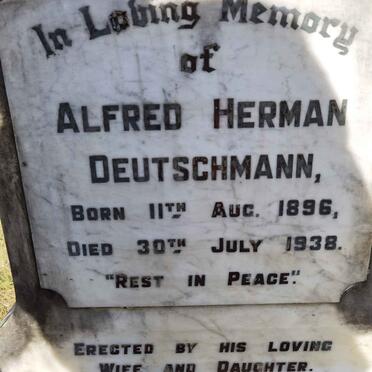 DEUTSCHMANN Alfred Herman 1896-1938