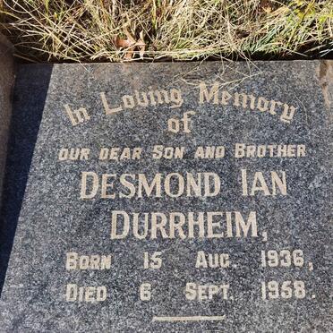 DURRHEIM Desmond Ian 1936-1958