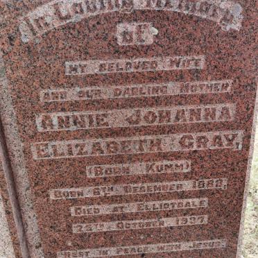 GRAY Annie Johanna Elizabeth nee KUMM 1888-1937