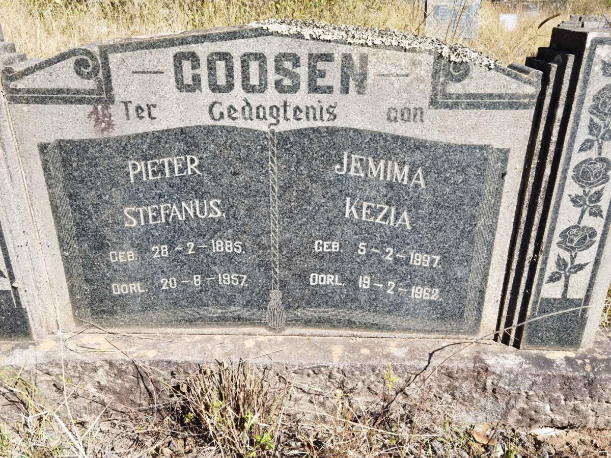 GOOSEN Pieter Stefanus 1885-1957 &amp; Jemima Kezia 1897-1962