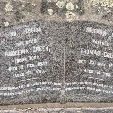 GREEN Thomas -1933 &amp; Angelina ODDY -1952