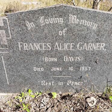 GARNER Frances Alice nee DAVIS-1957