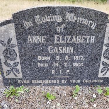 GASKIN Anne Elizabeth 1917-1966
