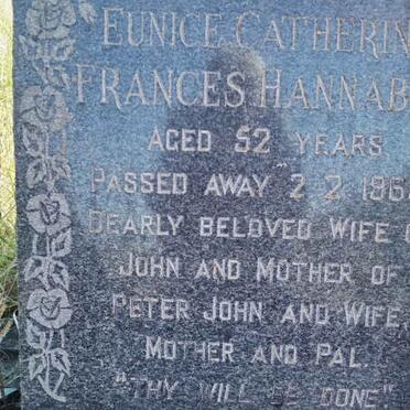 HANNABUS Eunice Catherine Frances -1969