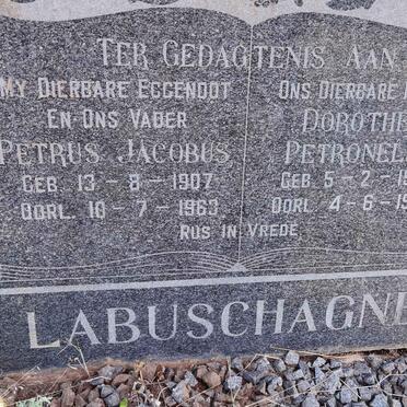 LABUSCHAGNE Petrus Jacobus 1907-1963 &amp; Dorothea Petronella 1909-1984