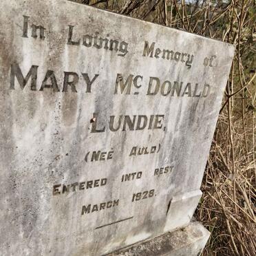 LUNDIE Mary McDonald nee AULD -1928