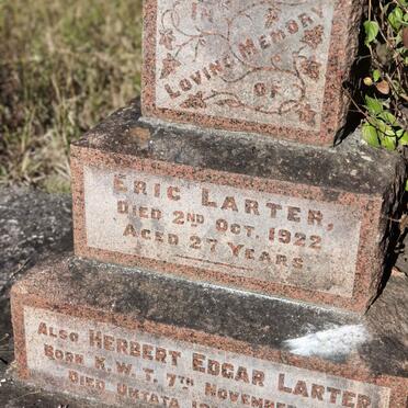 LARTER Herbert Edgar 1863-1931 :: LARTER Eric -1922