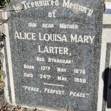 LARTER Alice Louisa Mary nee STRACHAN 1876-1958