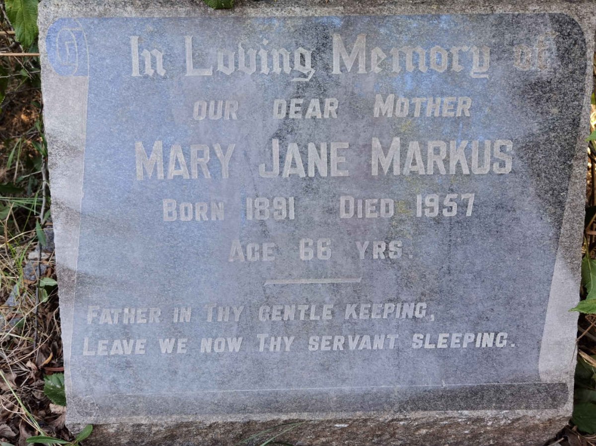 MARKUS Mary Jane 1891-1957