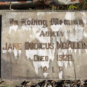 McALLISTER Jane Dudicus -1928