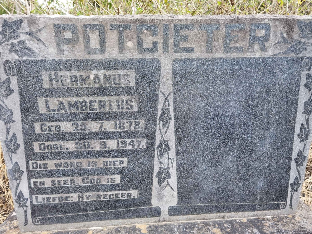 POTGIETER Hermanus Lambertus 1878-1947