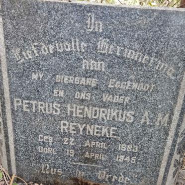 REYNEKE Petrus Hendrikus A.M. 1883-1945