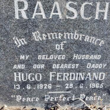 RAASCH Hugo Ferdinand 1926-1965