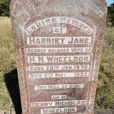 WHEELDON Henry Nicholas 1857-1938 &amp; Harriet Jane 1870-1932