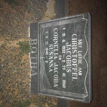 BOTHA Christoffel Jacobus 1932-1989 &amp; Cornelia Jacoba Susanna 1940-