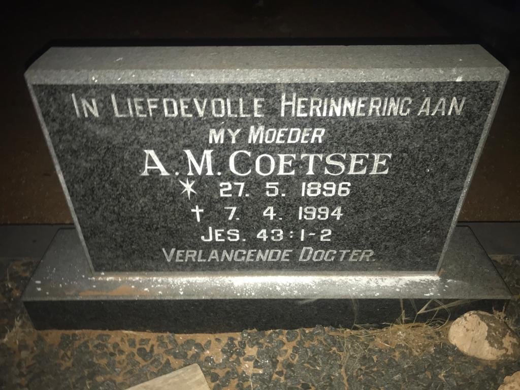 COETSEE A.M. 1896-1994