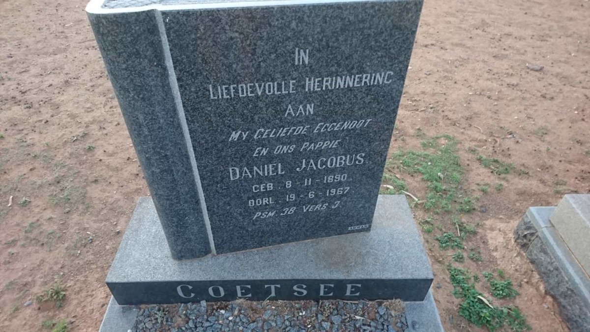 COETSEE Daniel Jacobus 1890-1967