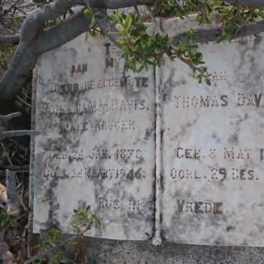 DAVIS Thomas 1863-1949 &amp; Johanna M.M. KRUGER 1870-1946