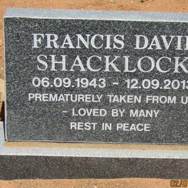 SHACKLOCK Francis David 1943-2013
