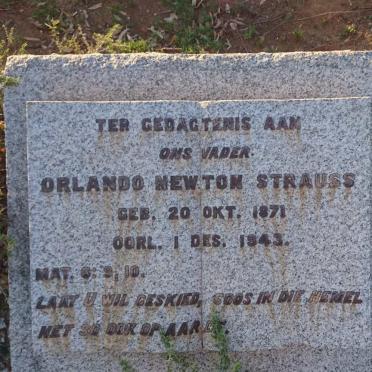 STRAUSS Orlando Newton 1871-1943 &amp; Gezina Catharina MOOLMAN 1878-1941 