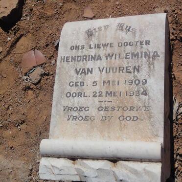 VUUREN Hendrina Wilemina, van 1909-1934