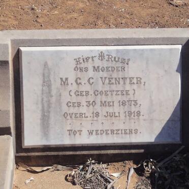 VENTER M.G.C. nee COETZEE 1873-1918