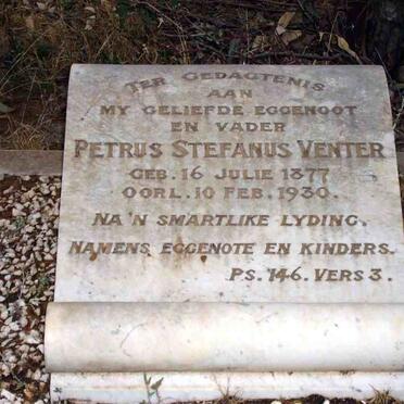 VENTER Petrus Stefanus 1877-1930