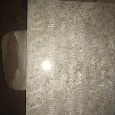 WYK Willem Johannes, van 1910-1995 &amp; Catharina Elizabeth VAN DEN BERG 1923-2012