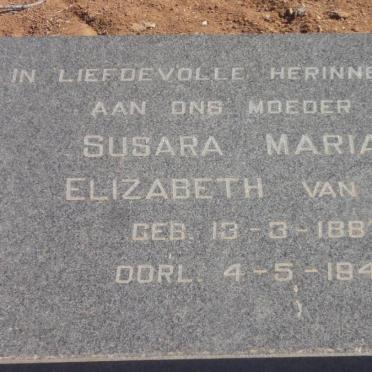 ZYL Susara Maria Elizabeth, van 1887-1942