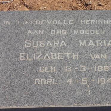ZYL Susara Maria Elizabeth, van 1887-1942