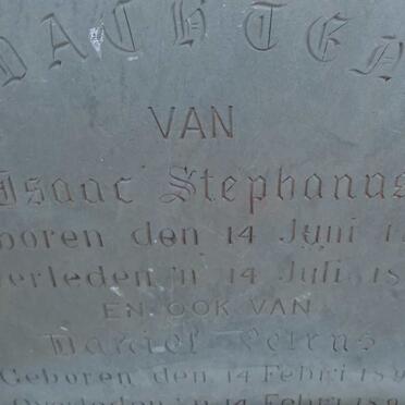 xx? Isaac Stephanus 1887-1887 :: ? Daniel Petrus 1892-18?3