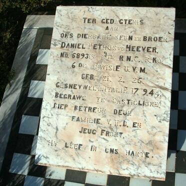 HEEVER Daniel Petrus, v.d. 1925-1944