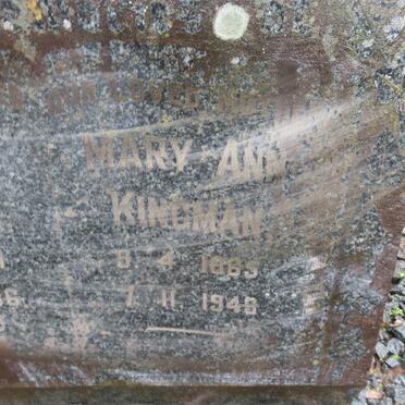 KINGMAN Mary Ann 1865-1948