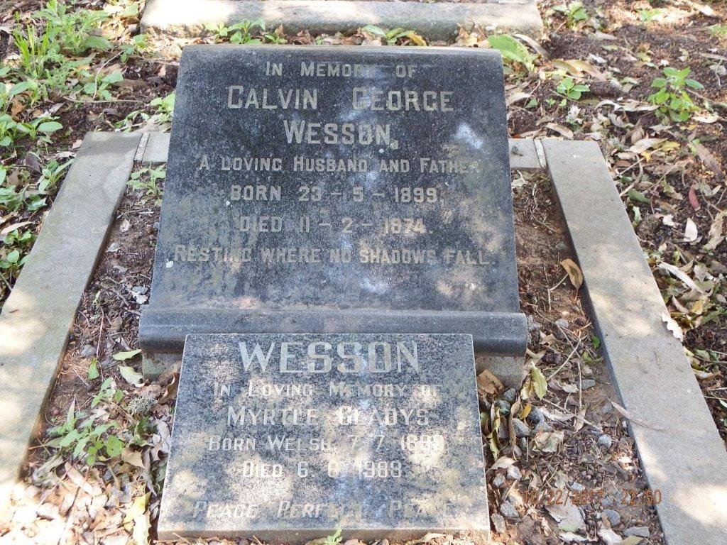 WESSON Calvin George 1899-1974 &amp; Myrtle Gladys WELSH 1899-1988